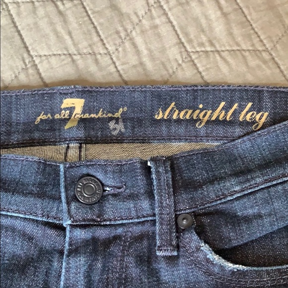 7 FOR ALL MANKIND Straight Leg Dark Wash Jeans - Picture 15 of 16